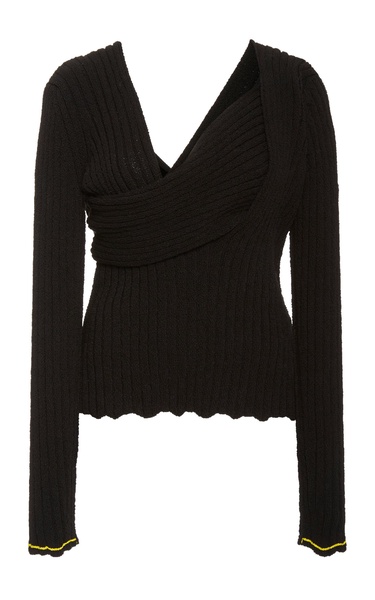Square-Neck Boucle Shirt