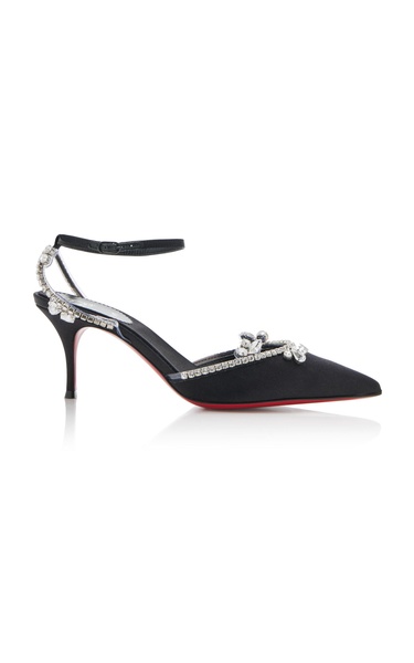 Marykate Queen Crystal-Embellished Crepe Satin Pumps