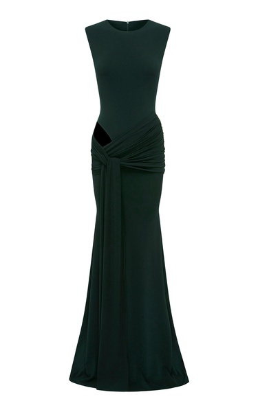 Cut-out Draped Jersey Gown