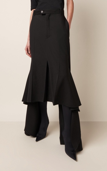 Wool Godet Pant-Skirt