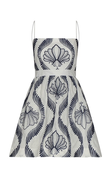 Mi Recuerdo Embroidered Linen Mini Dress