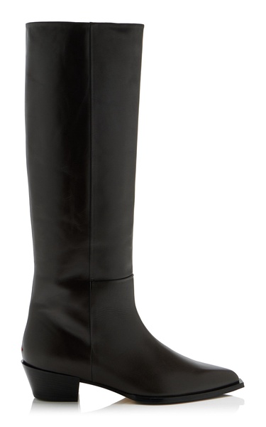 Arla Leather Western Knee Boots