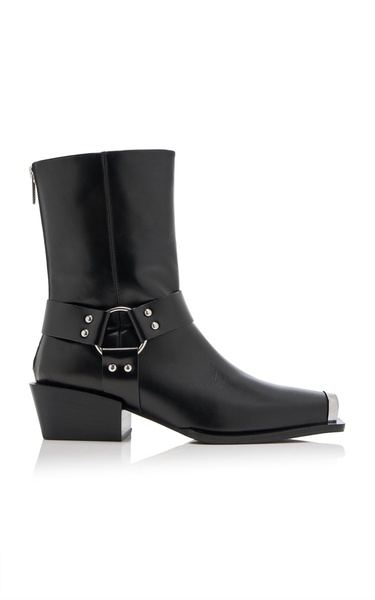 Wayne Ring-Detailed Leather Boots
