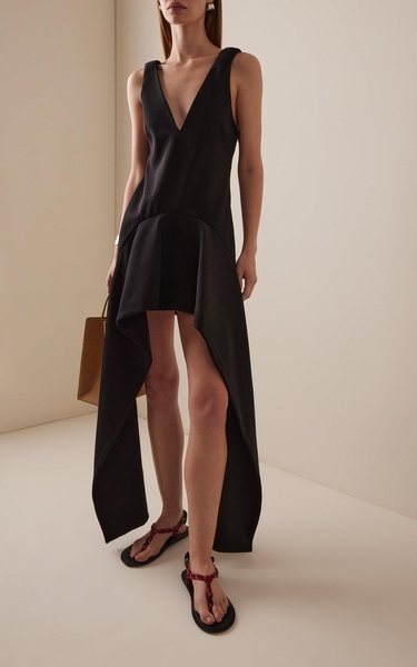 Draped Twill Mini Dress