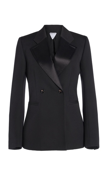 Double-Breasted Wool Cocoon Blazer