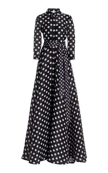 Printed Silk Trench Gown