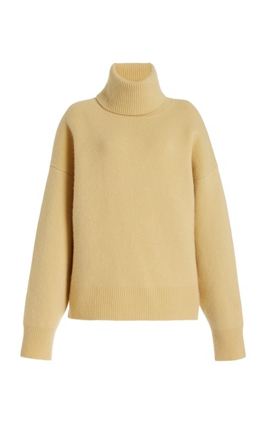 Double-Knit Wool-Cashmere Turtleneck Top