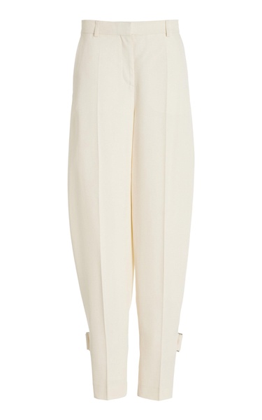 Buckled High-Rise Crepe Pants