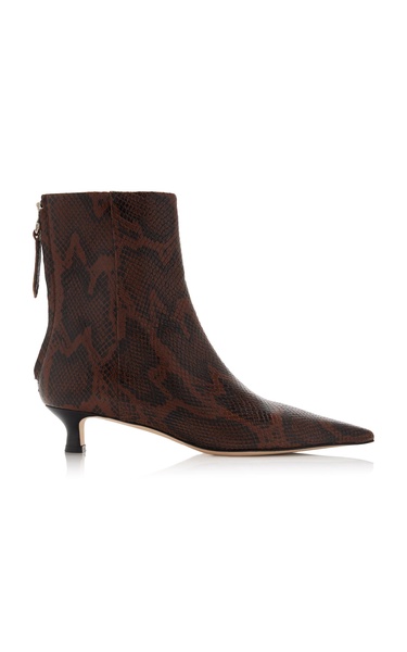 Zoe Snake-Effect Leather Ankle Boots