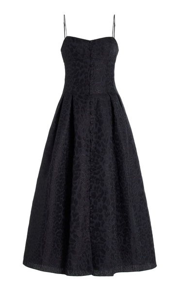 Rickie Leopard-Jacquard Midi Dress