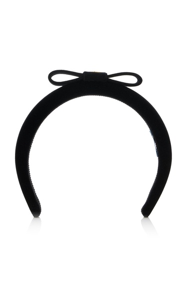 Bow-Detailed Velvet Headband