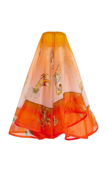 Neptune Silk Organza Strapless Midi Dress