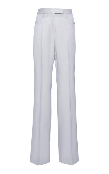 Tailored Silk-Wool Wide-Leg Pants