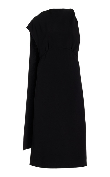 Maude Asymmetric Crepe Midi Dress