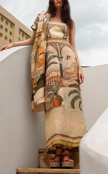 Cartagening Tasseled Linen Midi Dress