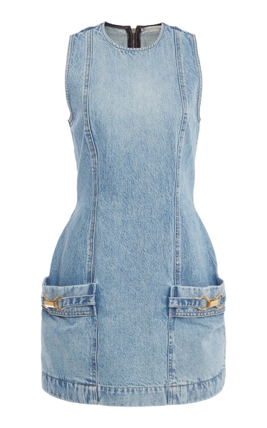Hardware-Detailed Denim Mini Dress