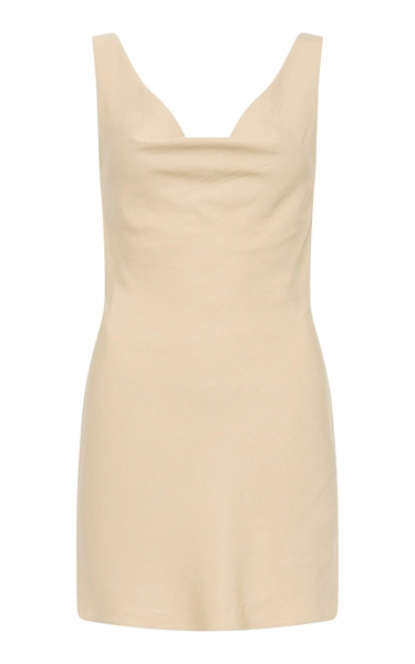 Draped Tencel-Linen Mini Dress