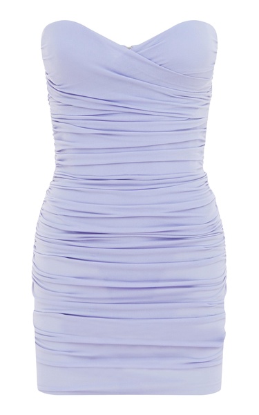 Ruched Jersey-Crepe Mini Dress