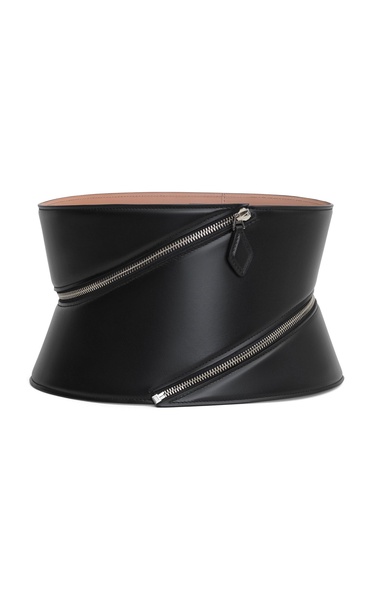 Zip Leather Corset Belt