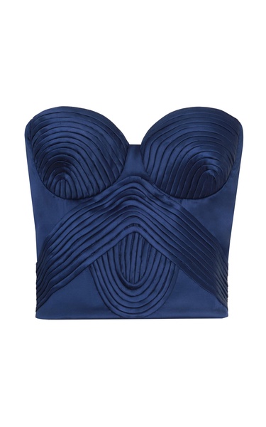 Hasta El Cielo Pleated Satin Corset Top