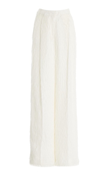 Fringed Fil Coupe Wide-Leg Pants