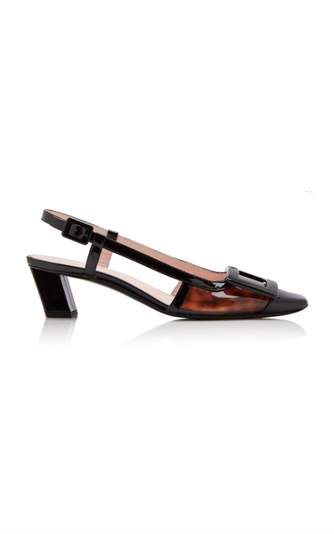 Belle Vivier Tortoiseshell PVC Slingback Pumps