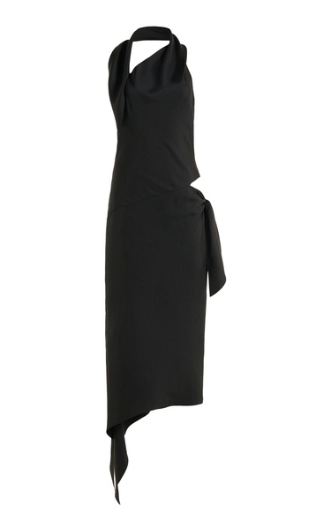 Cutout Silk Midi Dress