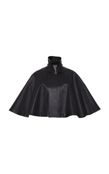 High Neck Leather Capelet