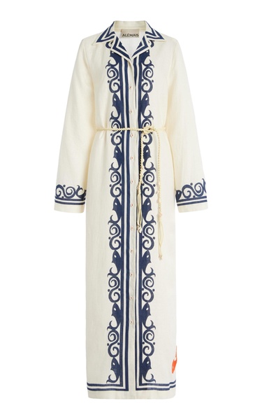 Marine Linen Midi Shirt Dress