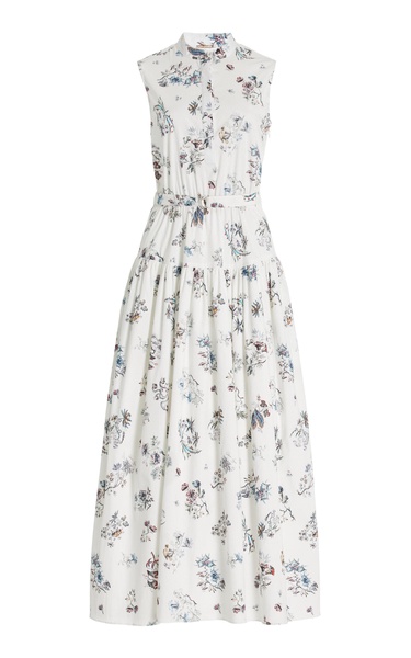 Floral Stretch-Cotton Poplin Dress
