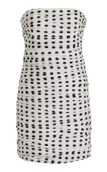 Ruched Silk Mini Dress