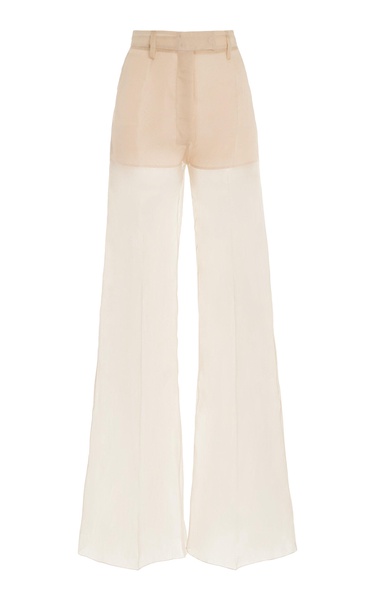 Silk Organza Wide-Leg Pants