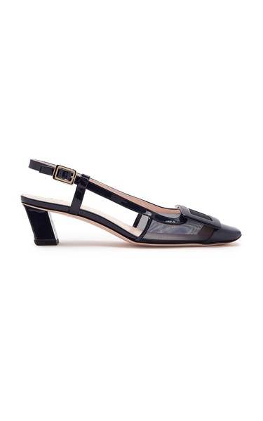 Belle Vivier Lacquered Mesh Slingback Pumps