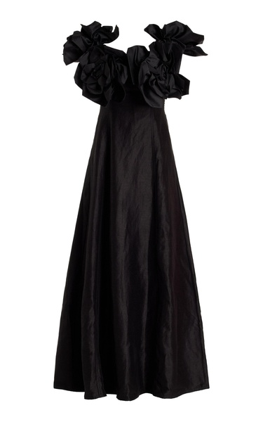 Etta Ruffled Linen-Blend Midi Dress
