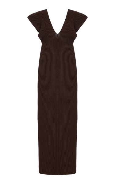 Trey Plissé-Knit Midi Dress