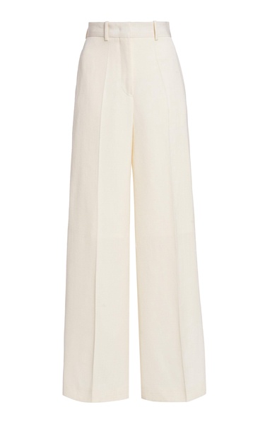 Pleated Silk-Blend Wide-Leg Pants