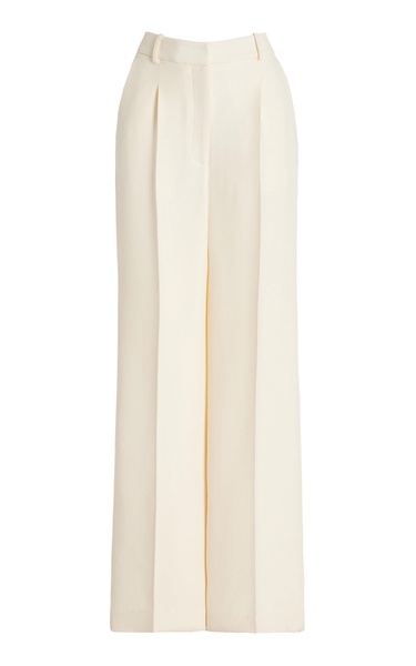 Pleated Wool-Silk Trousers