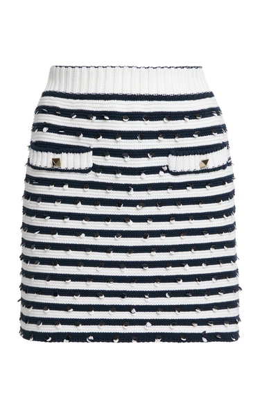 Embellished Cotton Mini Skirt