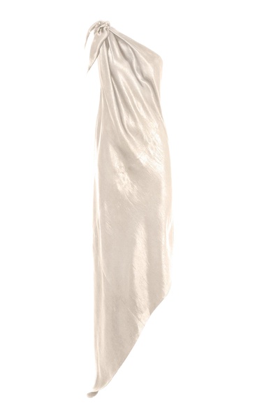 Desiree Asymmetric Satin Midi Dress