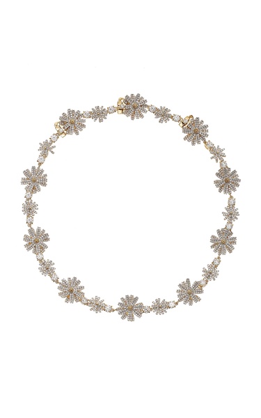 Daisy 18K Yellow Gold Diamond, Pearl Choker Necklace