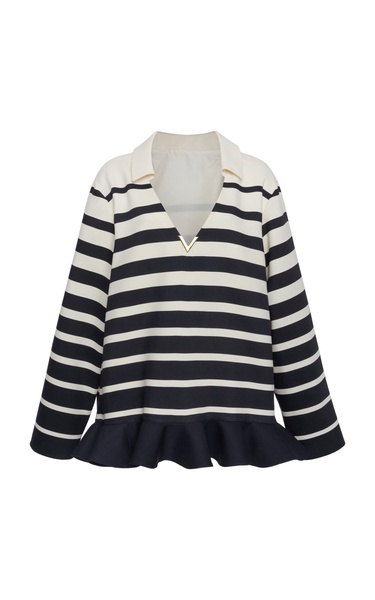 Collared Wool-Silk Crepe Mini Dress
