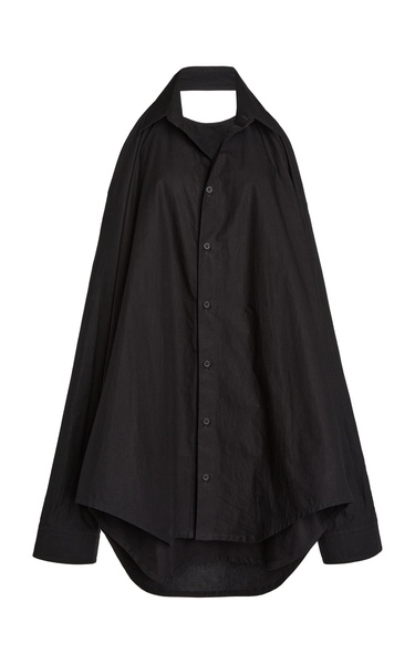 Suspended Cotton Mini Shirt Dress
