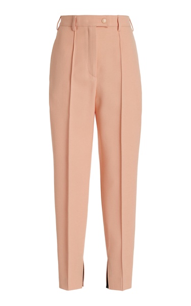 High-Rise Stretch-Natté Wool Slim Pants