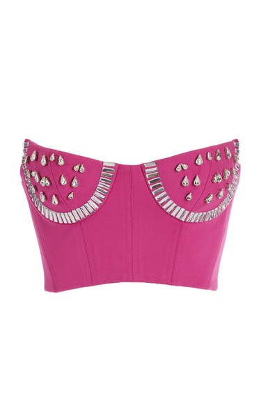 Watermelon Crystal-Embellished Cup Bustier