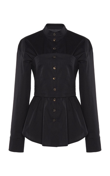 Stretch-Cotton Corset Shirt
