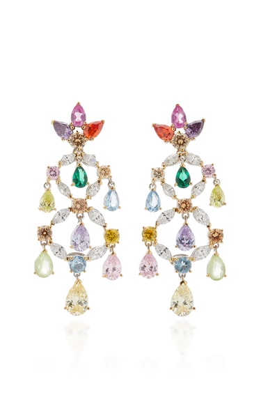 Rainbow 18K Gold Multi-Stone Earrings