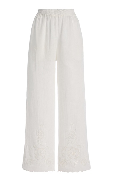 Exclusive Eta Embroidered Cotton Pants
