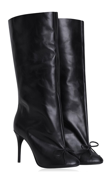 Wide Leather Knee Boots