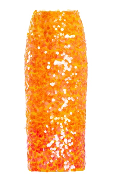Paillette-Embellished Midi Skirt