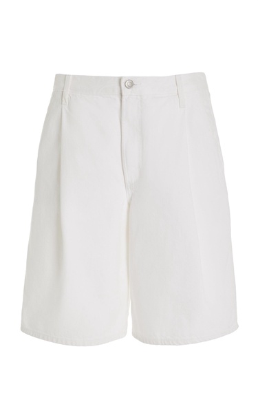 Ellis Pleated Organic Cotton Denim Shorts